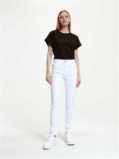 weiße bike jeans dior|Boyfriend Jeans White Denim .